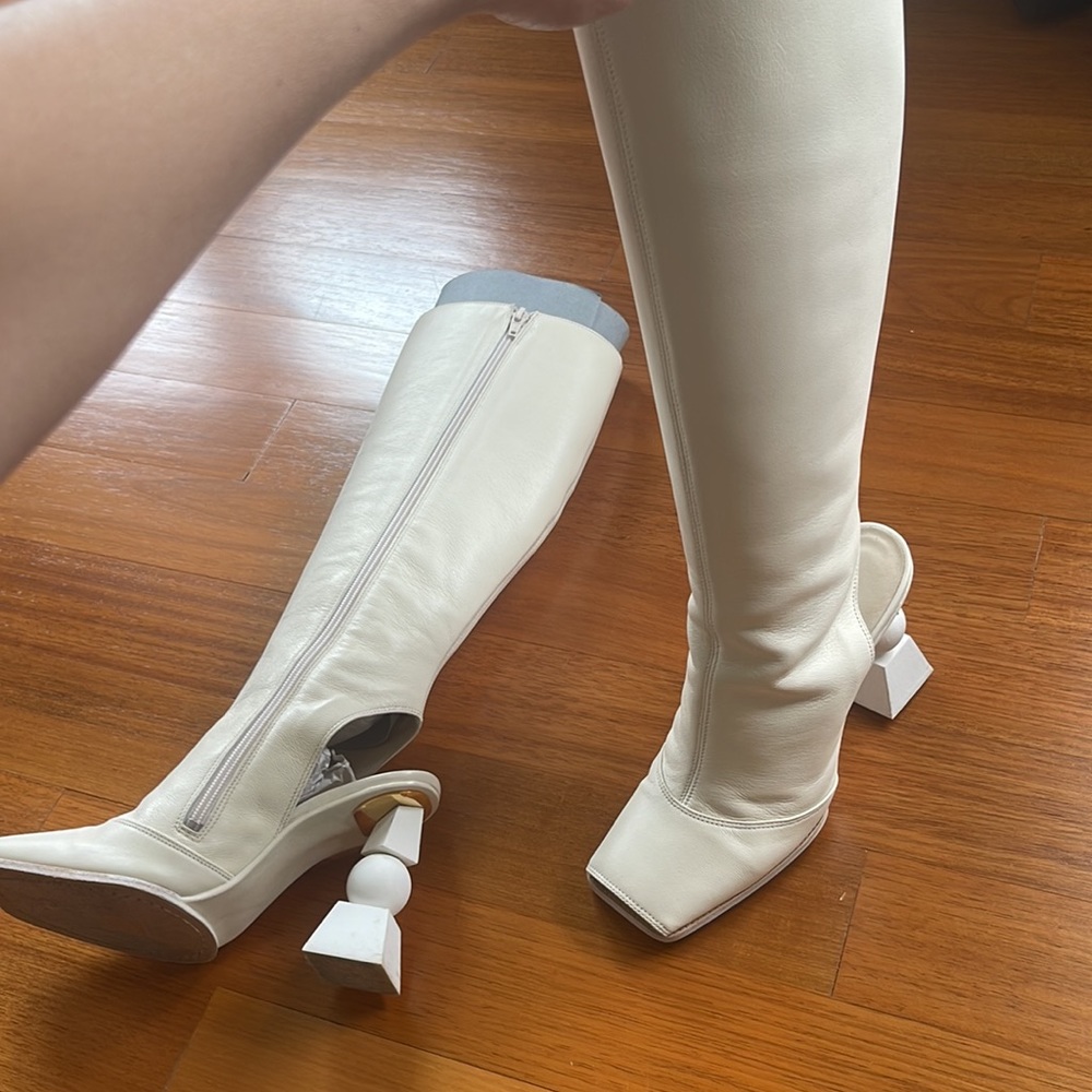 Jacquemus White Leather Boots - Picture 4 of 5